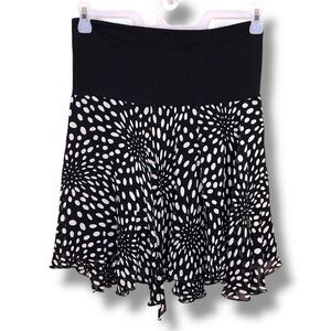 Small Mimi Maternity Black White Dot Print Skirt Stretch Top Flowy